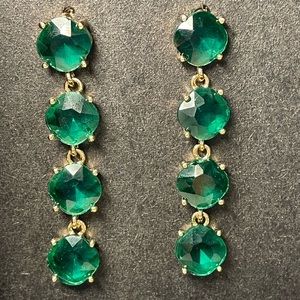 New without tags Guess earrings green and gold tone